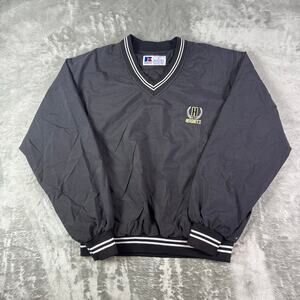 Vintage Hershey’s logo Mens L black Russell Pullover Nylon Windbreaker